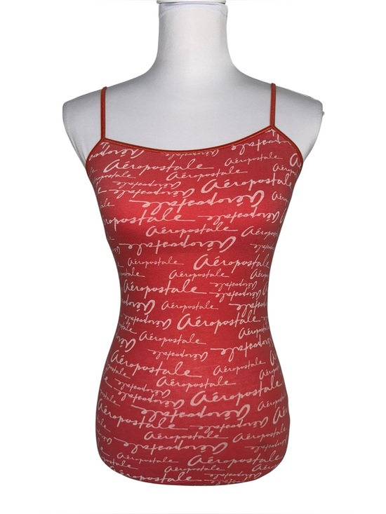 Aeropostale Tops - VTG Aeropostale Coral Logo Cami Tank Top XS Spaghetti Strap Fitted Stretch Y2K